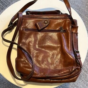 brown leather crossbody bag